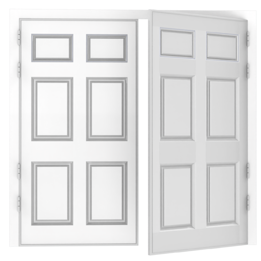 GRP Double Side Hinged Garage Doors - Georgian Gloss Glazed