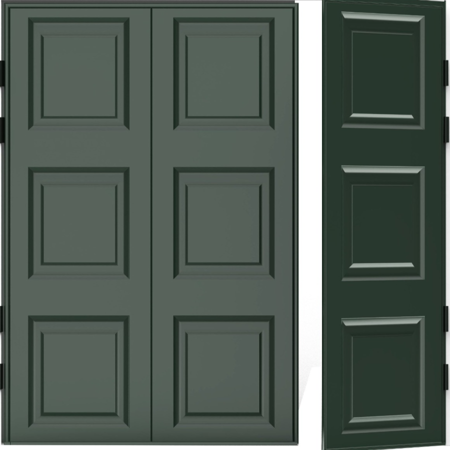 Steel Double Side Hinged Garage Doors - Georgian