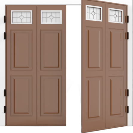 Steel Double Side Hinged Garage Doors - Sheraton Glazed