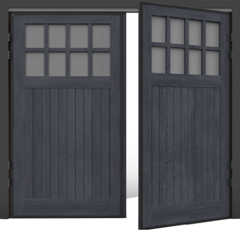 GRP Double Side Hinged Garage Doors - Sutherland Woodgrain