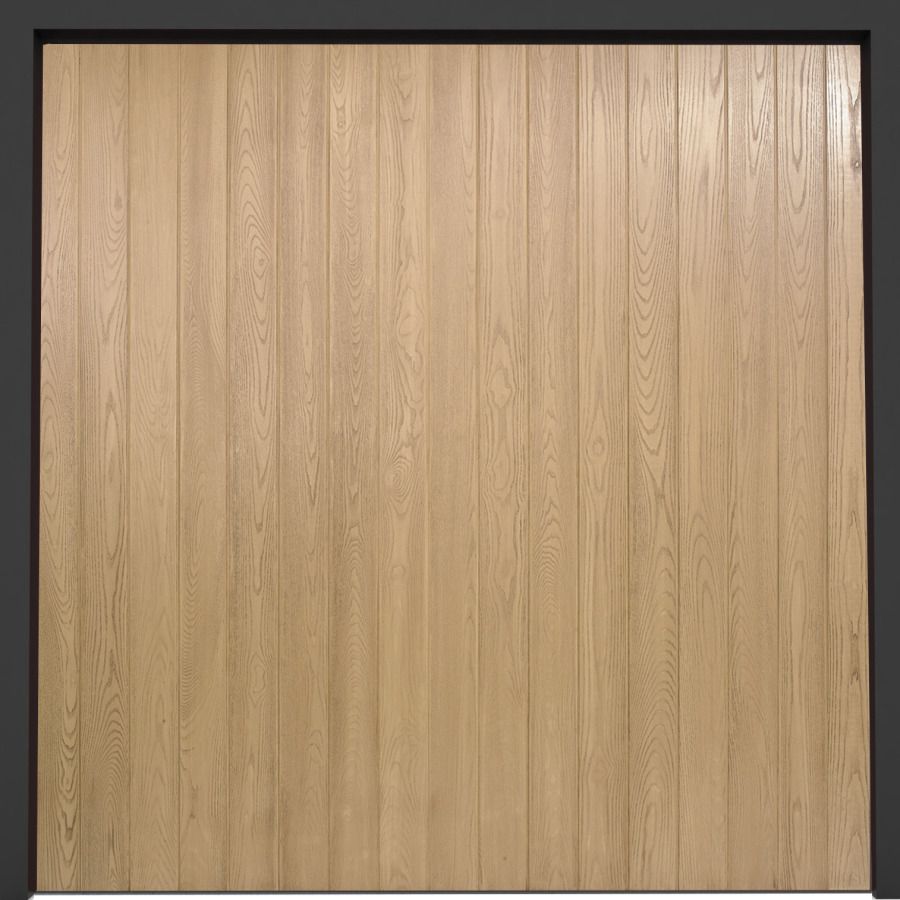 GRP Up & Over Double Garage Doors - Virginia Woodgrain